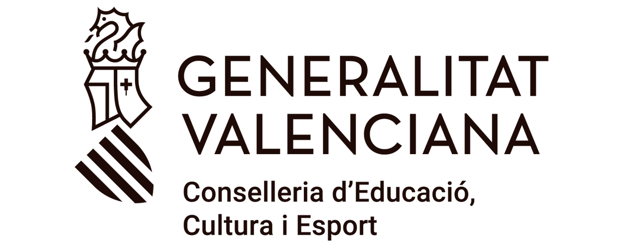 Logotip Generalitat Valenciana Conselleria d'Educació, Cultura i Esport col·laborador del Consell Local de la Joventut d'Ontinyent CLJO